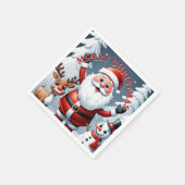 Kerstman, sneeuwman en Ralph de rendier vakantie Servet (Hoek)