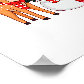 Kerstman, sneeuwman en rendier vrolijk kerstfeest poster (Hoek)