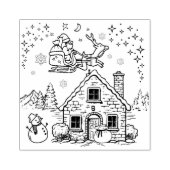 Kerstman, sneeuwman en rendieren rubberstempel (Afrduk)