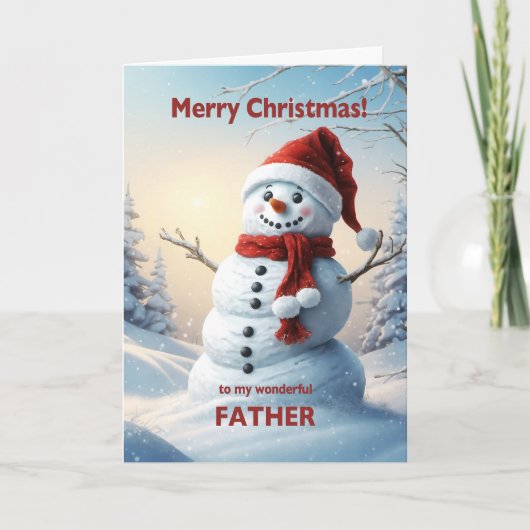 Kerstman Sneeuwman Feestdagen Kaart (Voorkant)