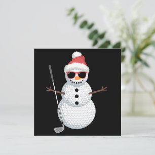 Kerstman Sneeuwman Golfbal Kerst Golfer Cadeau Feestdagenkaart
