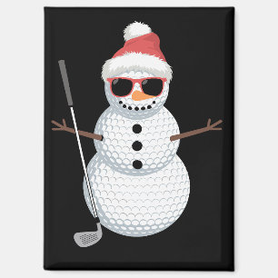 Kerstman Sneeuwman Golfbal Kerst Golfer Cadeau Magneet