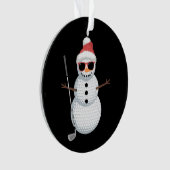 Kerstman Sneeuwman Golfbal Kerst Golfer Cadeau Ornament (voorkant)