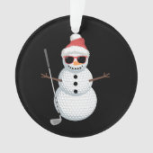 Kerstman Sneeuwman Golfbal Kerst Golfer Cadeau Ornament (voorkant)