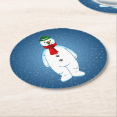 Kerstman Sneeuwman Papieren Onderzetter (Gebogen)