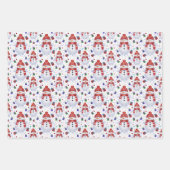 Kerstman, Sneeuwman, Pinguïn Kerstmis Thema Inpakpapier Vel (Voorkant 3)