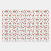 Kerstman, Sneeuwman, Pinguïn Kerstmis Thema Inpakpapier Vel (Voorkant 2)