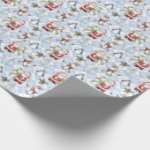 Kerstman, Sneeuwman, Rendier, Kat Cadeaupapier (Hoek)