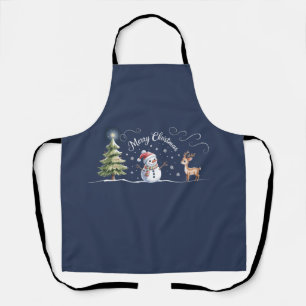 Kerstman Sneeuwman Rendier Kerstboom Winter Schort