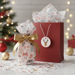 Kerstman, Sneeuwman, Rendier Patroon ID559 Tissuepapier
