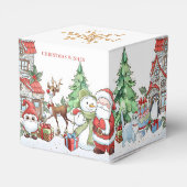 Kerstman Sneeuwman Rudolph Kat Bedankdoosjes (Achterkant)