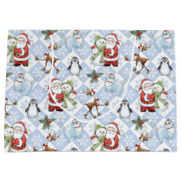 Kerstman, Sneeuwman, Rudolph, Kat Groot Cadeauzakje