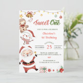 Kerstman Sneeuwman Sweet Een Kerstmis Verjaardagsf Kaart (Staand voorkant)