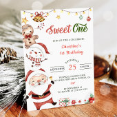 Kerstman Sneeuwman Sweet Een Kerstmis Verjaardagsf Kaart