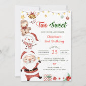 Kerstman Sneeuwman Twee Lieve Kerstmis Verjaardags Kaart (Voorkant)