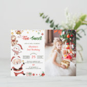 Kerstman Sneeuwman Twee Lieve Kerstmis Verjaardags Kaart (Staand voorkant)