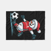 Kerstman Sneeuwman Voetbal Spelend Grappig Peuter Fleece Deken (Voorkant (Horizontaal))