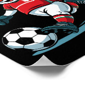 Kerstman Sneeuwman Voetbal Spelend Grappig Peuter Poster (Hoek)