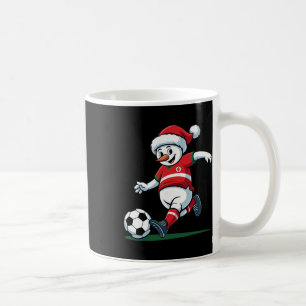 Kerstman Sneeuwman Voetbal Spelende Mannen Vrouwen Koffiemok