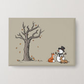 Kerstman Sneeuwman Vos En Hert Bosdier Button (Voorkant)