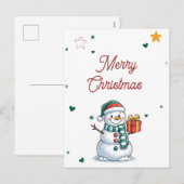 Kerstman Sneeuwpop Feestdagenkaart (Voorkant / Achterkant)