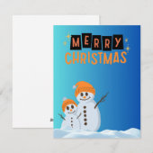 Kerstman sneeuwpop  feestdagenkaart (Voorkant / Achterkant)