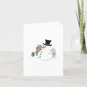 Kerstman Sneeuwpop Illustratie Feestdagen Kaart