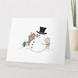 Kerstman Sneeuwpop Illustratie Keramische Tegels Kaart