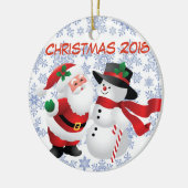 Kerstman/sneeuwpop Keramisch Ornament (Links)