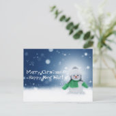 Kerstman Sneeuwpop Kerstkaart Feestdagenkaart (Staand voorkant)