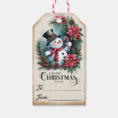 Kerstman Sneeuwpop Kerstmis Cadeaulabel (Voorkant)