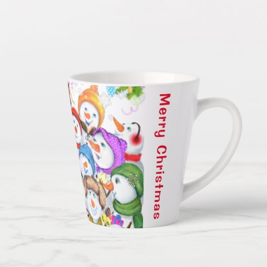 Kerstman Sneeuwpop Latte Mok (Rechts)
