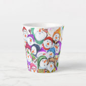 Kerstman Sneeuwpop Latte Mok (Voorkant)