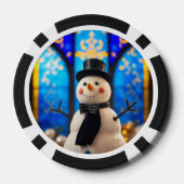 Kerstman Sneeuwpop Pokerfiches Poker Chips (Achterkant)