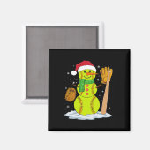 Kerstman Sneeuwpop Softbyll Pitcher Jongens Kinder Magneet (Voorkant / Achterkant)