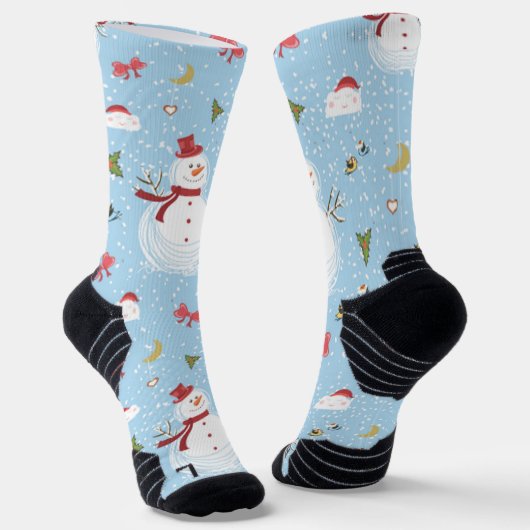 Kerstman Sneeuwpop Sokken (Gebogen)