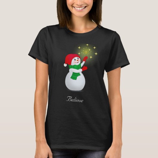 Kerstman Sneeuwpop T-shirt (Voorkant)