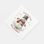 Kerstman Sneeuwpop Vakantiefeest Servet (Hoek)