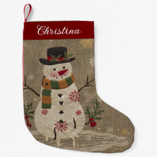 Kerstman Sneeuwpop Vintage Charme Kleine Kerstsok