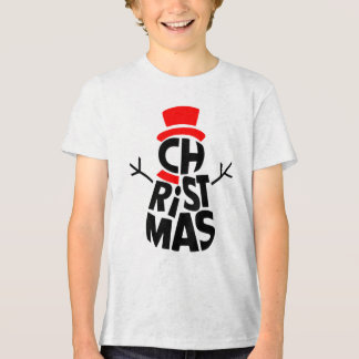 Kerstman Sneeuwpop Woord Kunst  Tri-Blend Shirt
