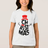 Kerstman Sneeuwpop Woord Kunst Tri-Blend Shirt (Voorkant)