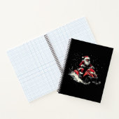 Kerstman Sneeuwscooter Motor Slede Grappige Kerstm Notitieboek (Binnen)