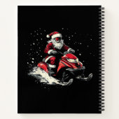 Kerstman Sneeuwscooter Motor Slede Grappige Kerstm Notitieboek (Achterkant)