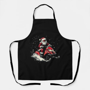Kerstman Sneeuwscooter Motor Slede Grappige Kerstm Schort