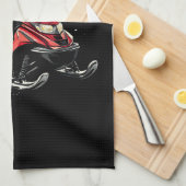 Kerstman Sneeuwscooter Motorslee Fun Kerstmis Theedoek (Quarter Fold)