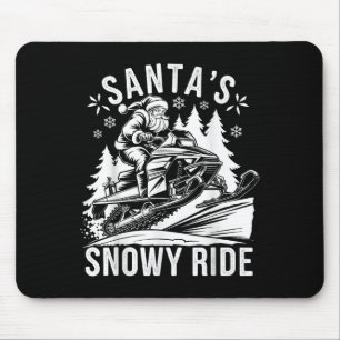 Kerstman Sneeuwscooter Rijden Sneeuwscooter rijden Muismat