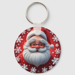 Kerstman Sneeuwvlok Kerstvakantie Cadeau Sleutelhanger
