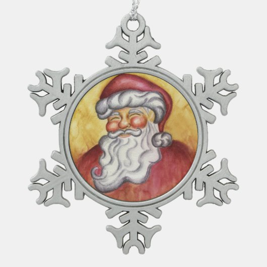  Kerstman Sneeuwvlok Kerstversiering Tin Sneeuwvlok Ornament (Voorkant)