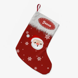 Kerstman Sneeuwvlokken en Witte Bont Kerstkousen Kleine Kerstsok