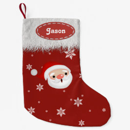 Kerstman Sneeuwvlokken en Witte Bont Kerstkousen Kleine Kerstsok